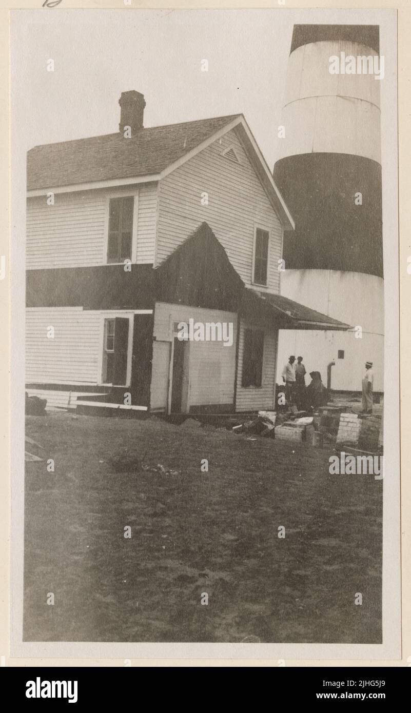 Texas - Bolivar point. Bolivar point Light Station, Texas. Arrière du logement de Keeper, 75 pieds ne. Banque D'Images