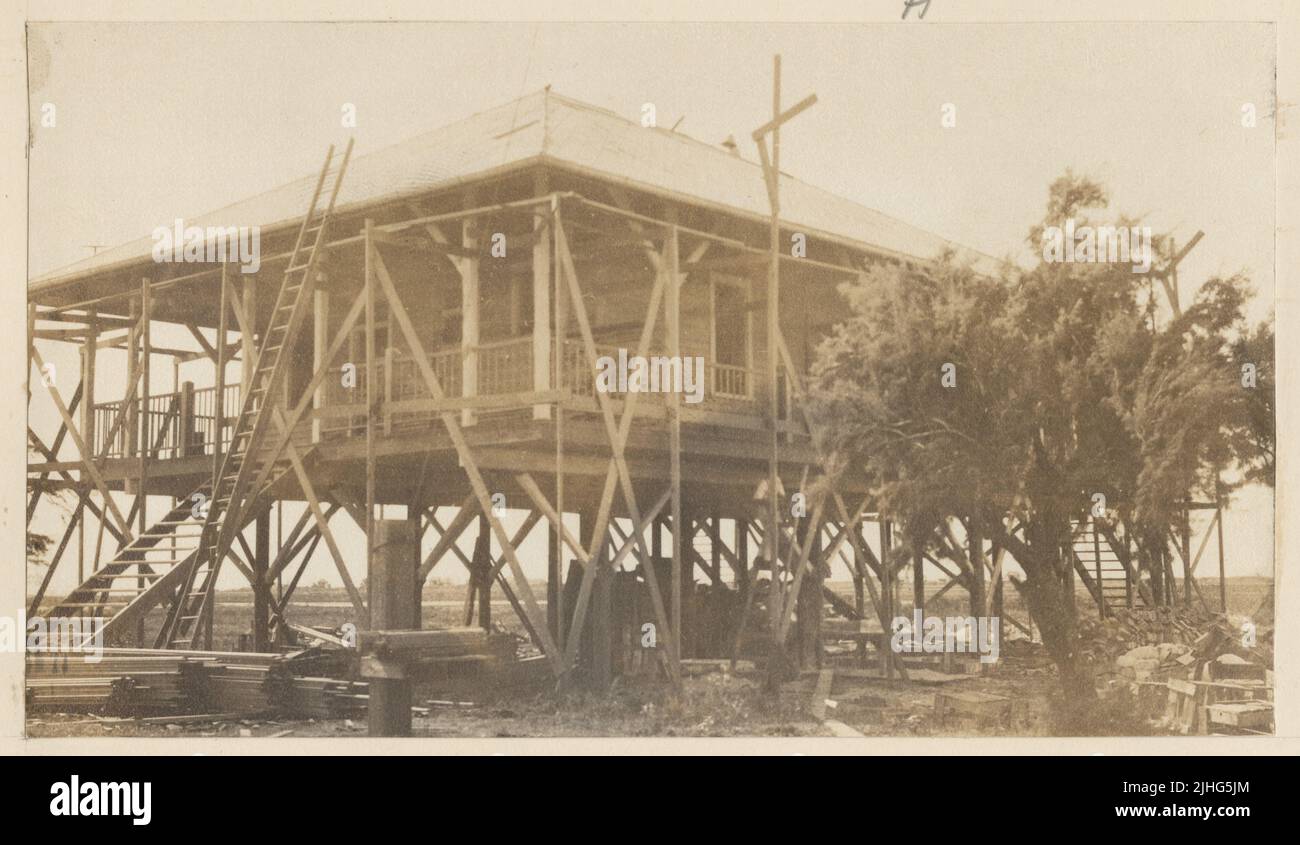 Texas - Bolivar point. Bolivar point Light Station, Texas. Logement du gardien adjoint. Station de caméra 75 m Sud-est. Banque D'Images