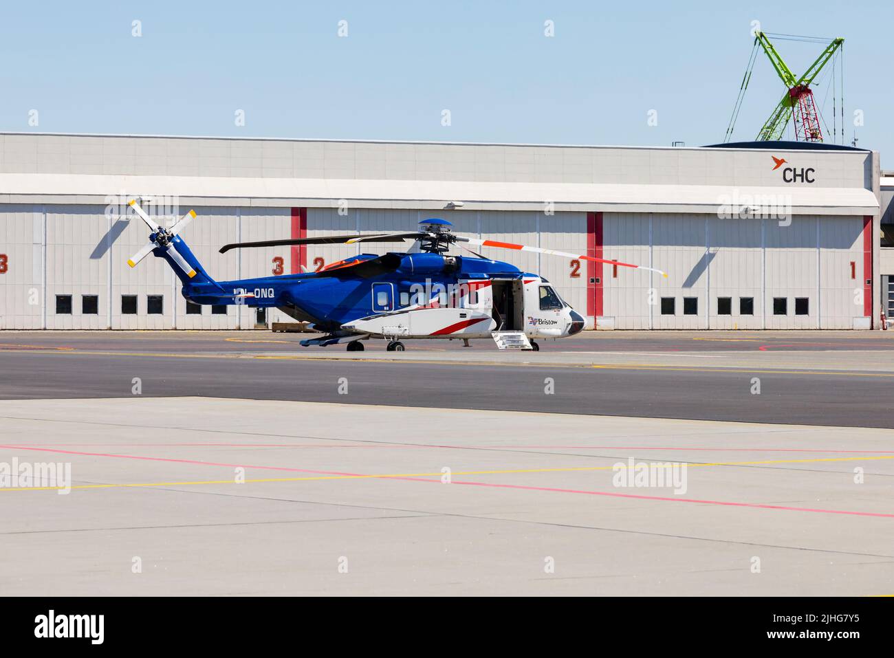 Bristows Sikorsky S-92A Helibus sur le PAN à l'aéroport de Stavanger. Norvège Banque D'Images