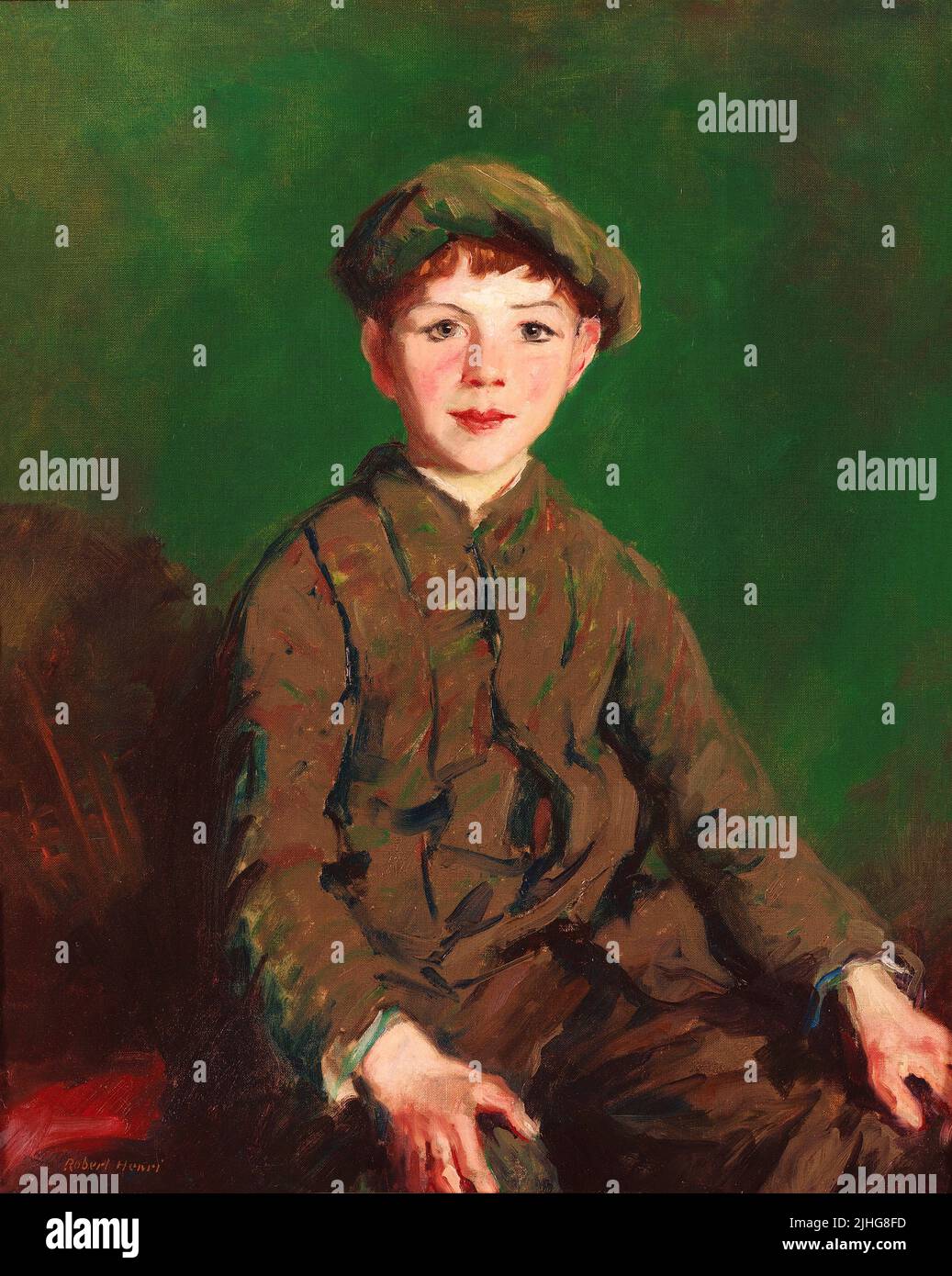 Un lad irlandais (1913) de Robert Henri (1865 -1929), peintre et professeur américain. Jeune homme, il étudia à Paris, où il s'identifia fortement aux impressionnistes. Banque D'Images