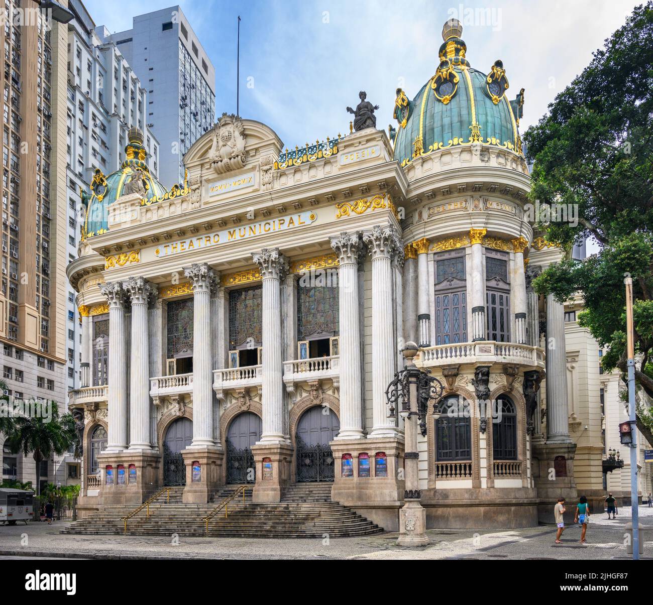 Theatro Municipal do Rio de Janeiro (Théâtre municipal de Rio de Janeiro), Praça Floriano, Rio de Janeiro, Brésil Banque D'Images