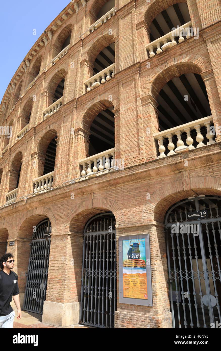 Bull ring, où des combats de taureaux ont encore lieu, à Valence, en Espagne, en Europe Banque D'Images