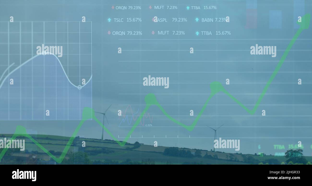 Image du traitement des données sur les éoliennes Banque D'Images