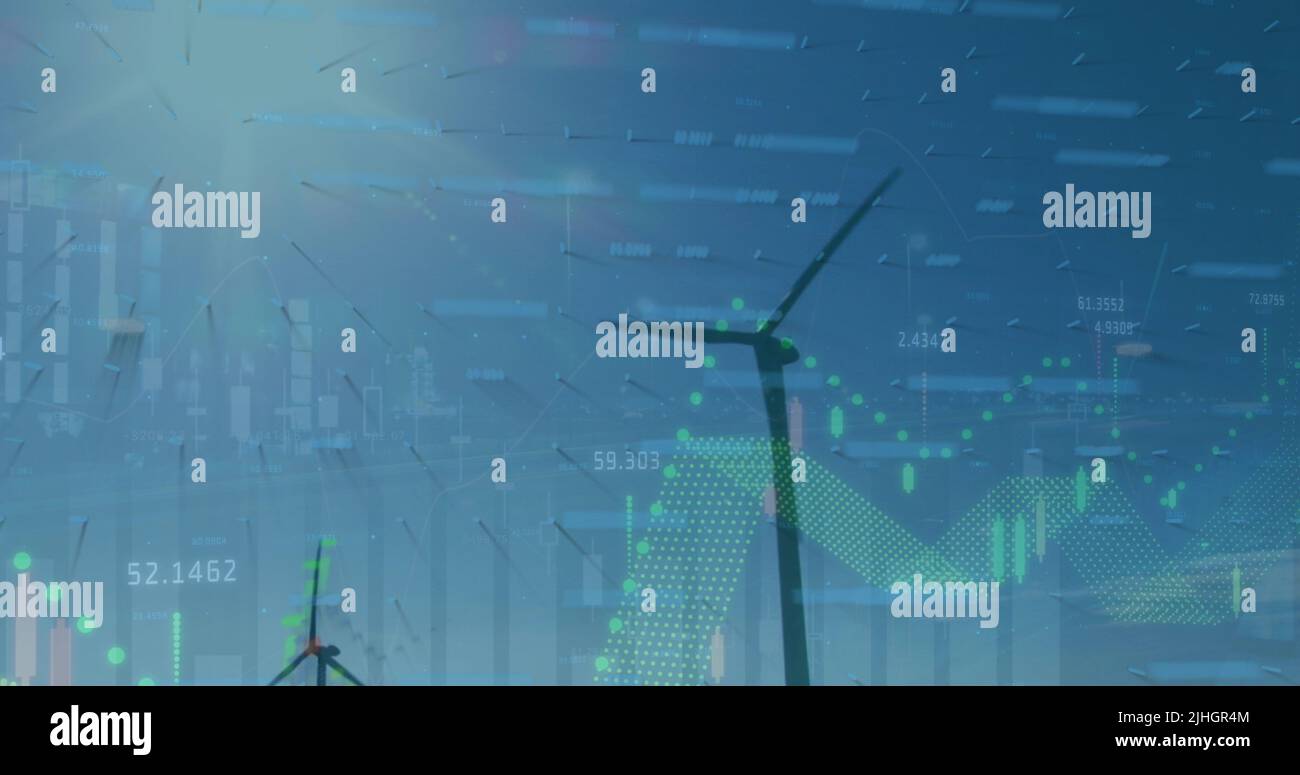 Image du traitement des données sur les éoliennes Banque D'Images