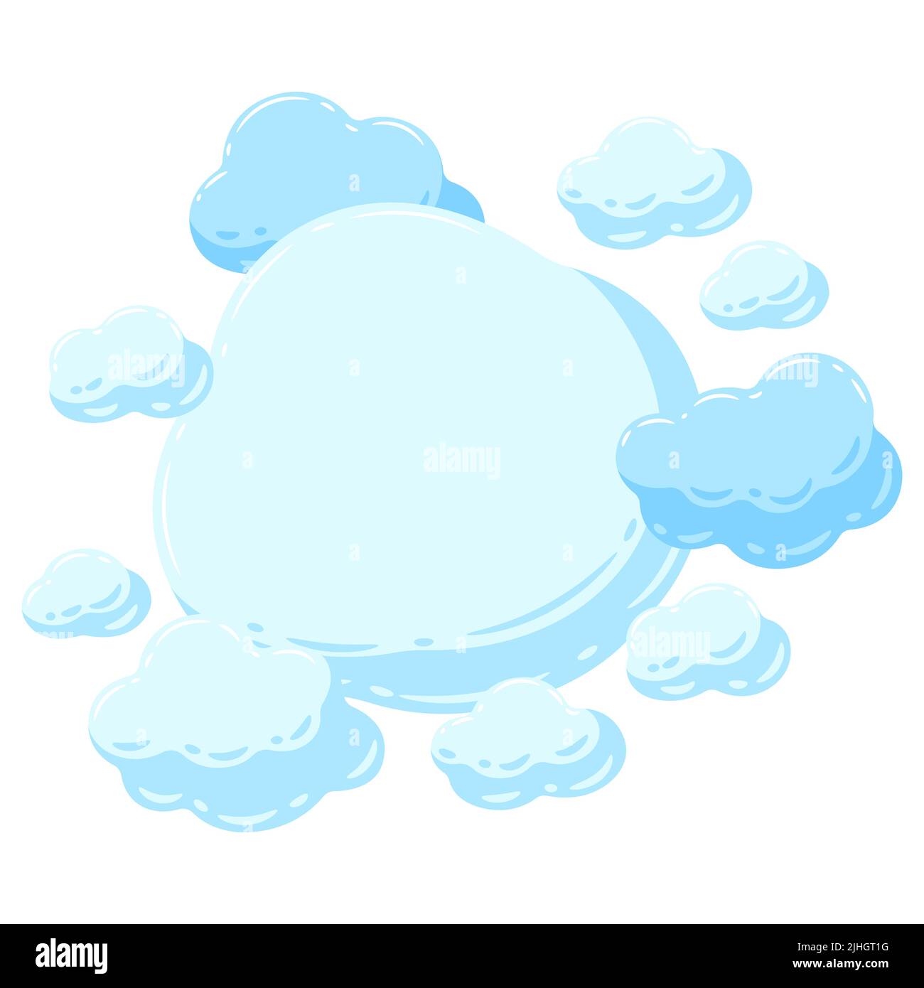 Arrière-plan avec nuages bleus. Image de dessin animé du ciel couvert. Illustration de Vecteur