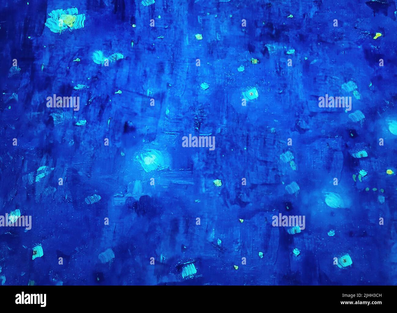 Constellation contemporaine bleu étoilé motif abstrait de peinture à l'huile Banque D'Images Constellation contemporaine bleu étoilé motif abstrait de peinture à l'huile Banque D'Images