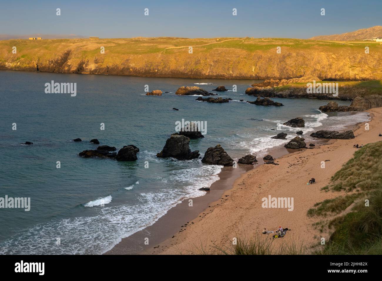 Durness Bay en plein soleil le soir Banque D'Images