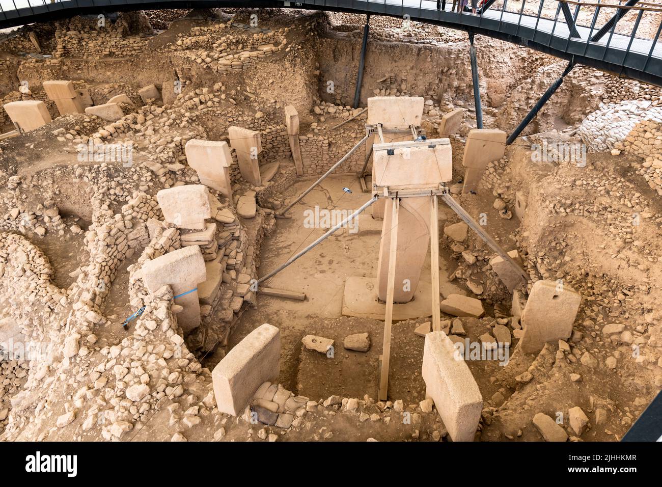 Göbeklitepe (Gobeklitepe en anglais), un site archéologique néolithique près de la ville de Sanliurfa en Turquie. C'est le plus ancien temple et connu du monde Banque D'Images