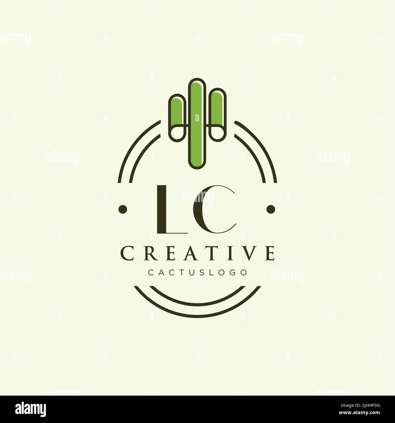 LC lettre initiale vert cactus logo modèle vecteur Illustration de Vecteur