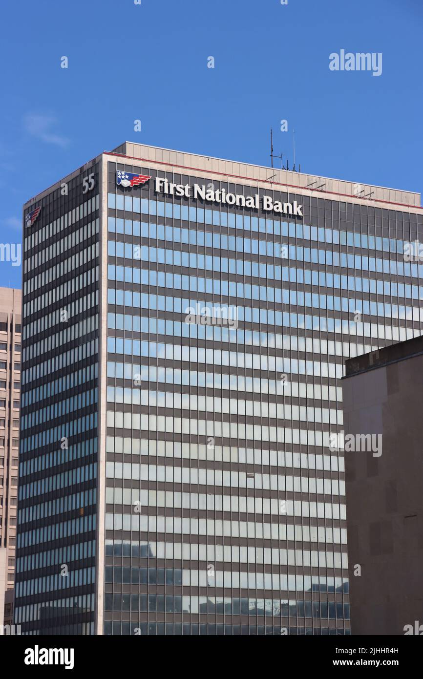 Premier immeuble de la Banque nationale à Cleveland, juin 2022 Banque D'Images