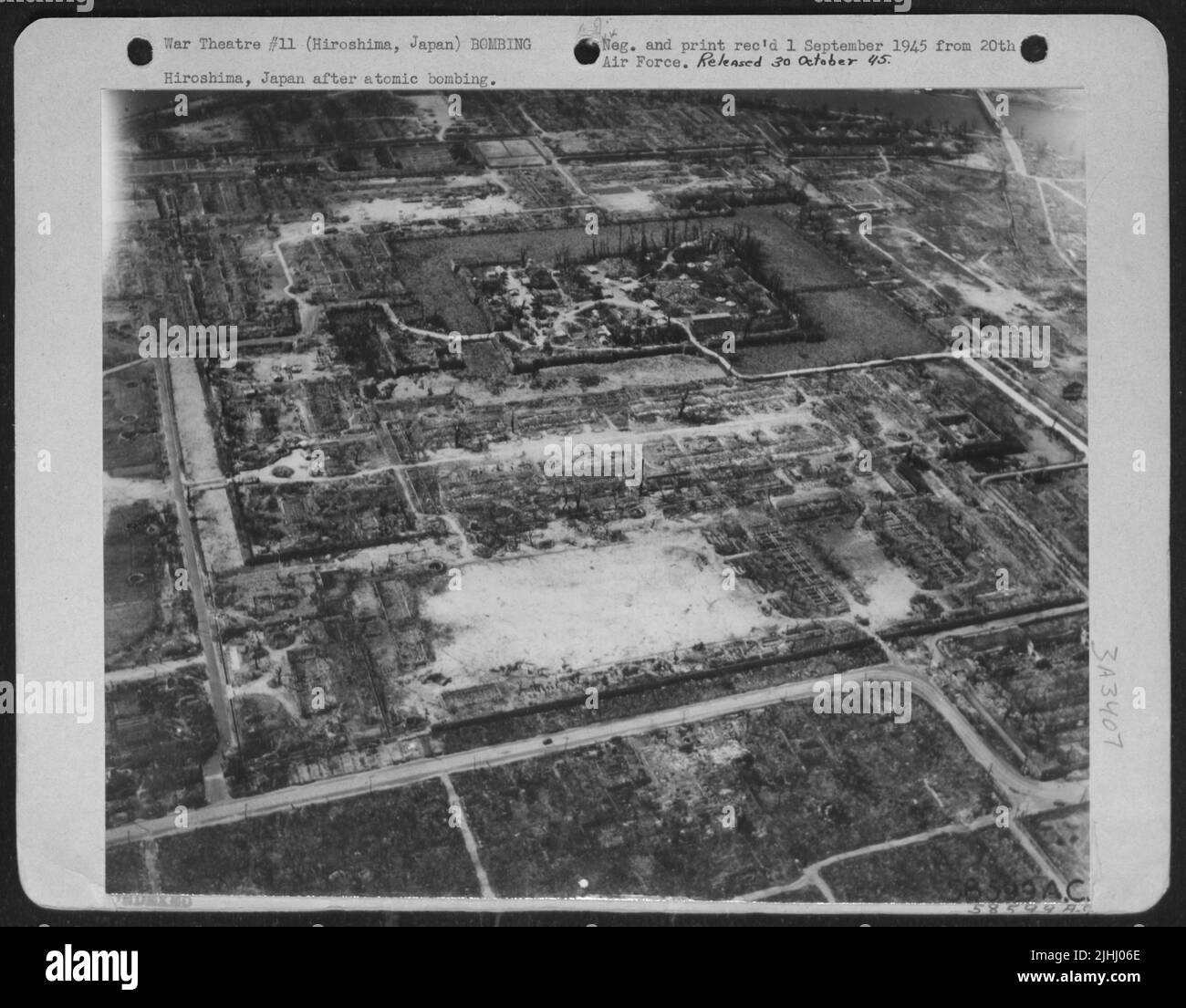 Hiroshima, Japon après un bombardement atomique. Banque D'Images