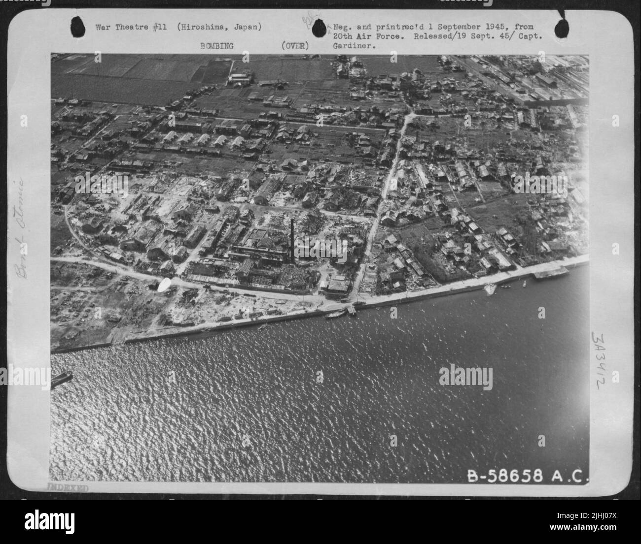 Dégâts causés par la bombe atomique à Hiroshima, au Japon. Banque D'Images