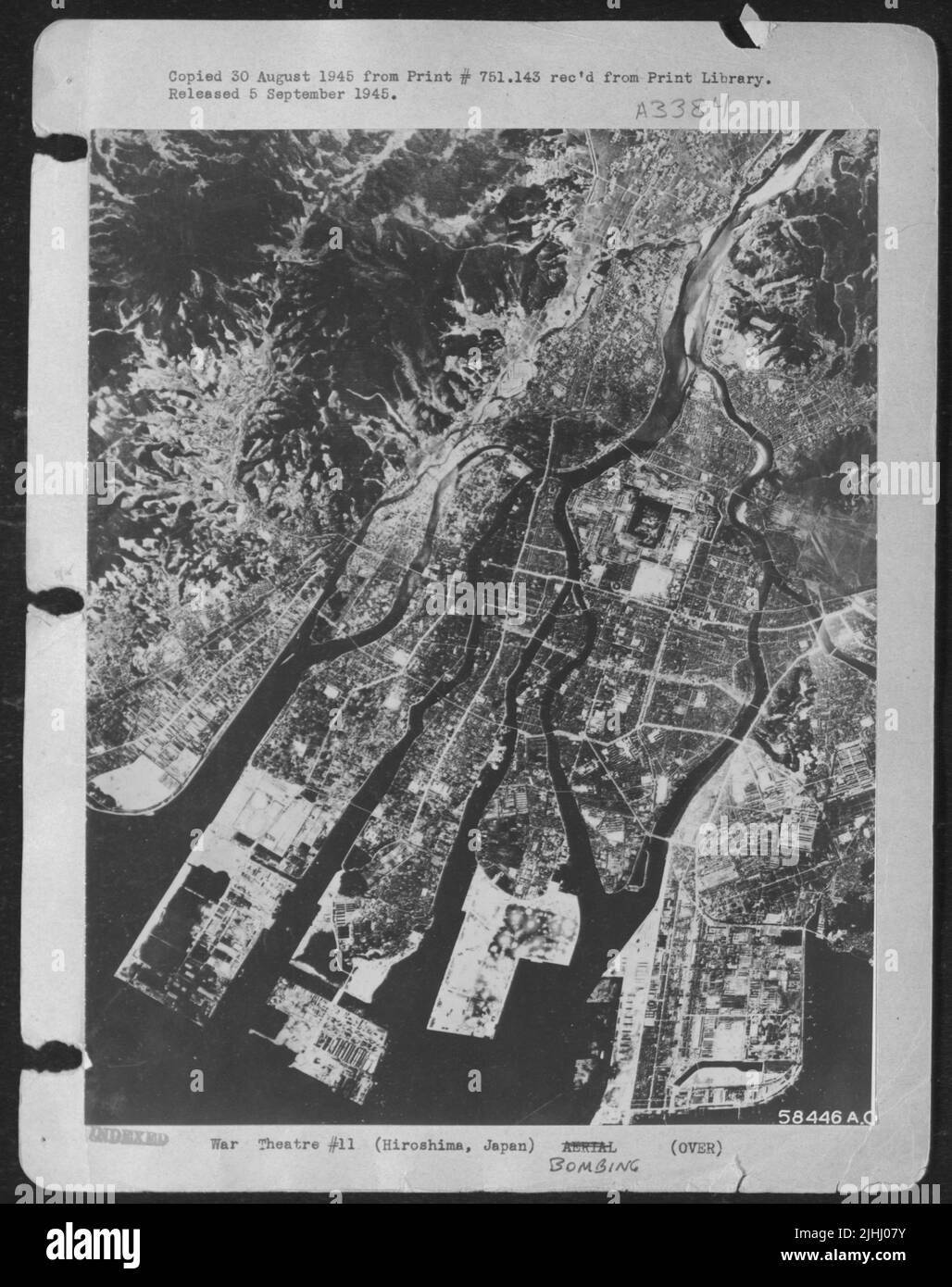 Hiroshima, Japon avant les bombardements atomiques. Banque D'Images