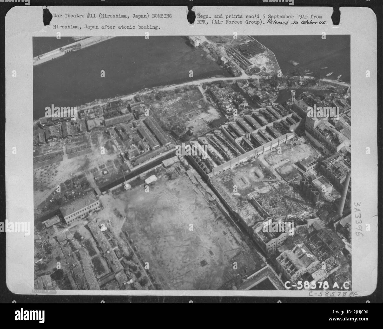 Hiroshima, Japon après un bombardement atomique. Banque D'Images