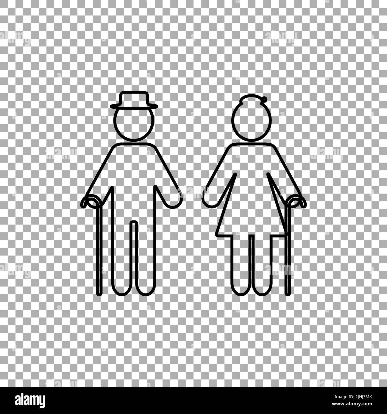 Icône grand-parents isolée sur fond transparent. Illustration vectorielle Illustration de Vecteur