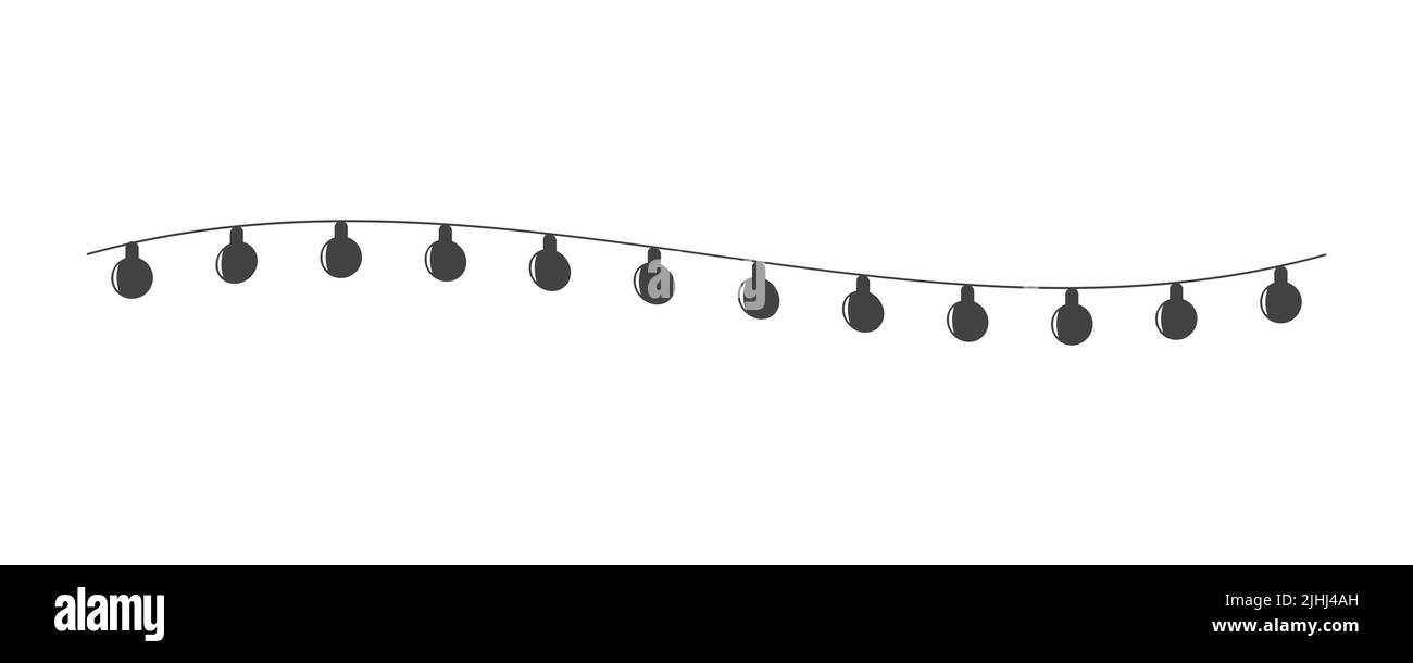 Noël lumières icône vecteur isolé sur fond blanc Illustration de Vecteur