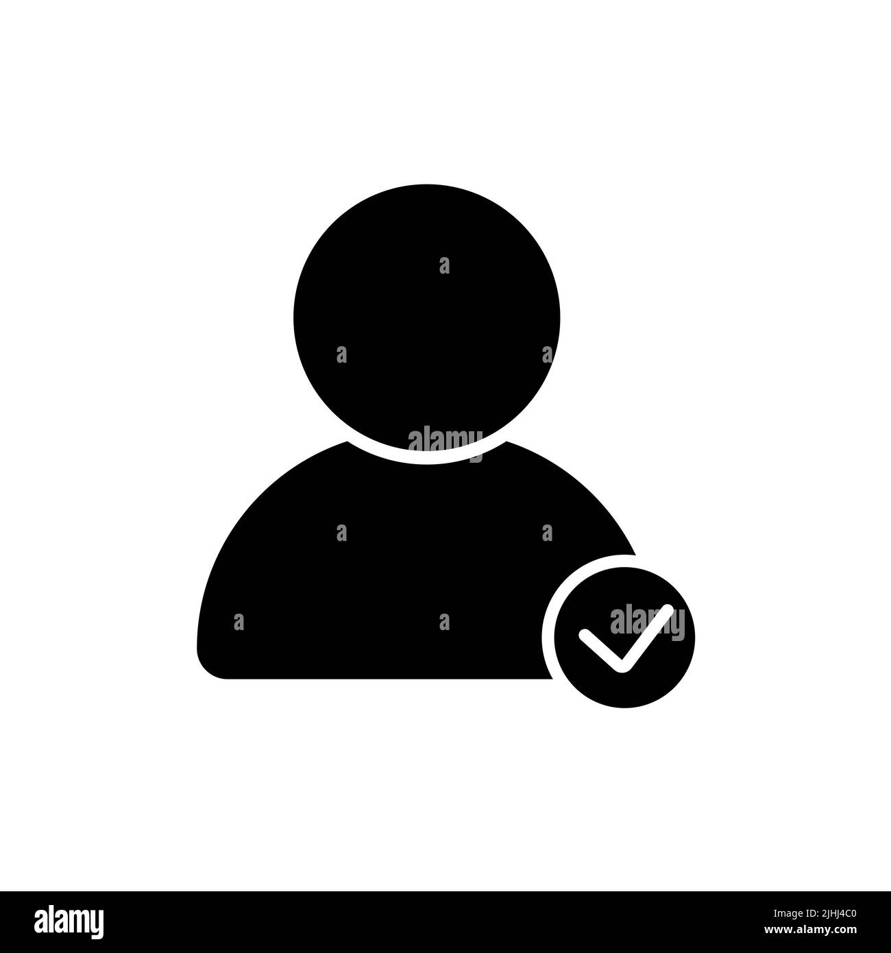 Icône de vecteur approuvé du profil isolée sur fond blanc. Cochez vecteur de signe Illustration de Vecteur