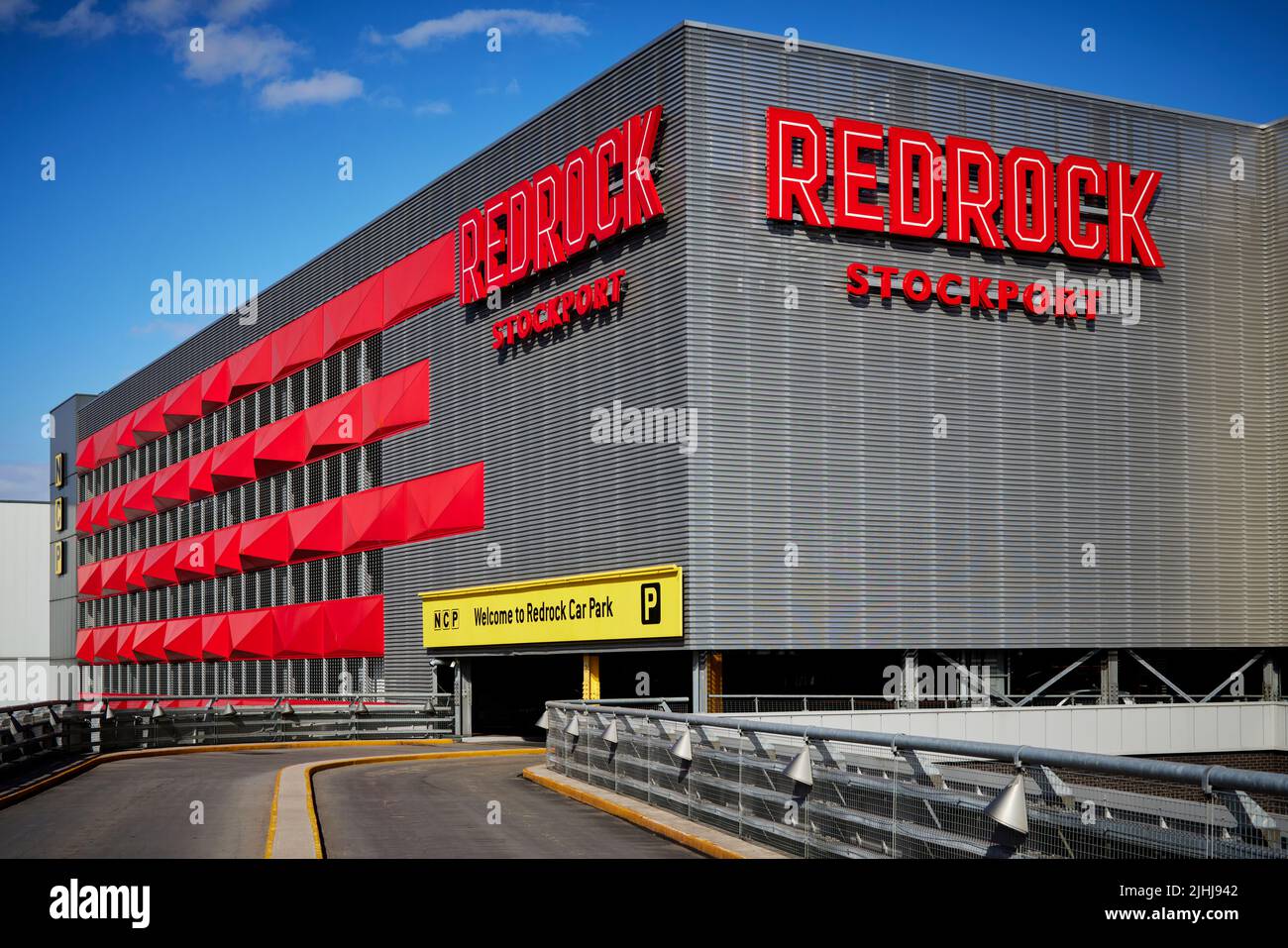 Parc de stationnement du PCN Stockport au développement de Redrock Banque D'Images
