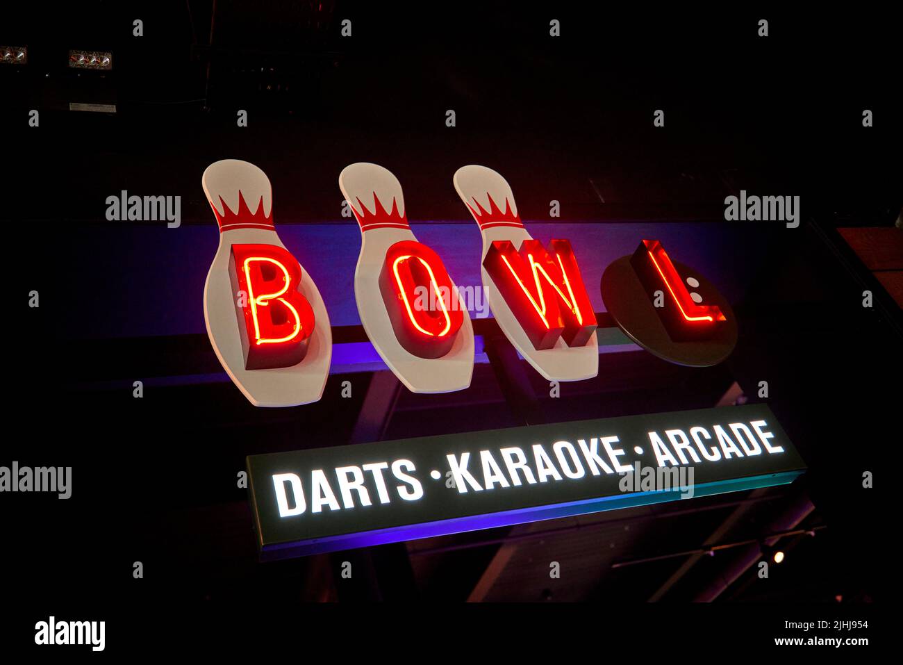 Stockport Light Cinema à Redrock Bowling Alley Banque D'Images