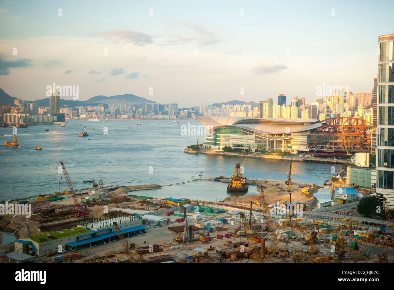 Stade précoce de développement du site Tamar pour le complexe du gouvernement central, Admiralty, île de Hong Kong, 2008 Banque D'Images