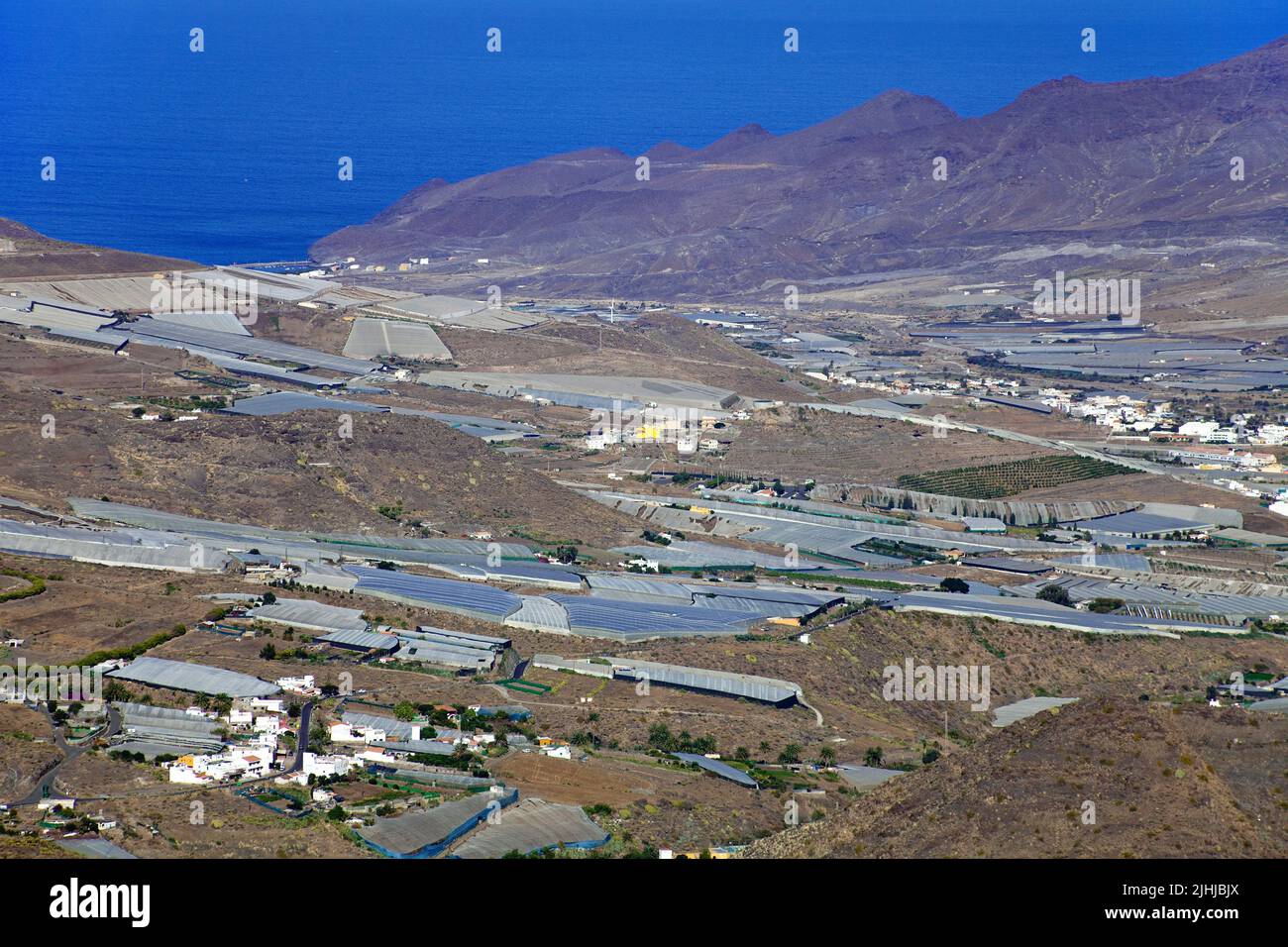 Serres, plantations sur la côte ouest, San Nicolas de Tolentino, Grand Canaries, îles Canaries, Espagne, Europe Banque D'Images