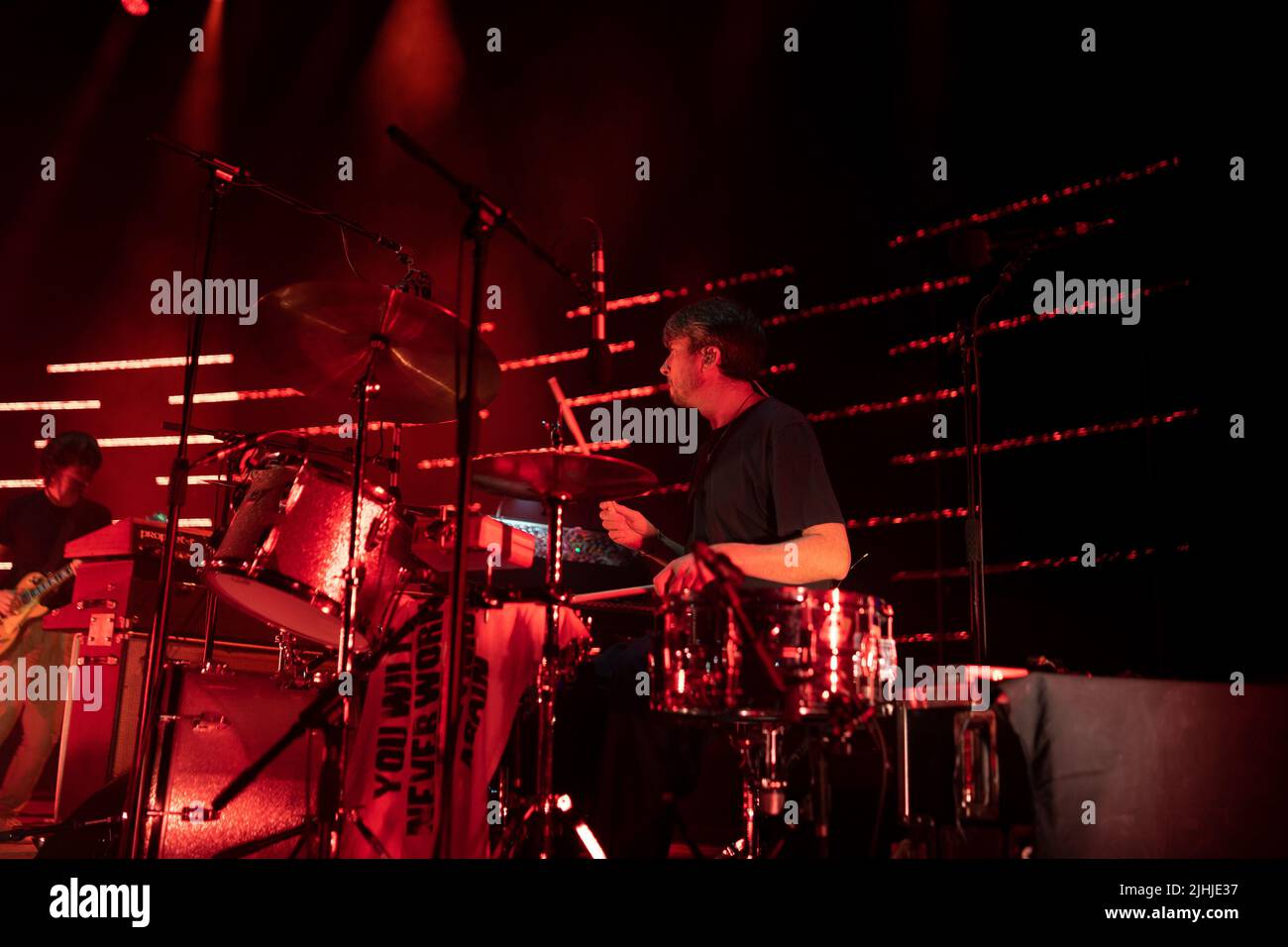 Rome, Italie. 18th juillet 2022. Tom Skinner, The Smile, batteur pendant le Smile live au Roma Summer Fest, concert de musique à Rome, Italie, 18 juillet 2022 crédit: Agence de photo indépendante/Alamy Live News Banque D'Images