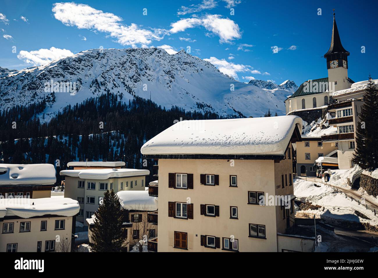 Hiver enneigé à Arosa, Suisse Banque D'Images