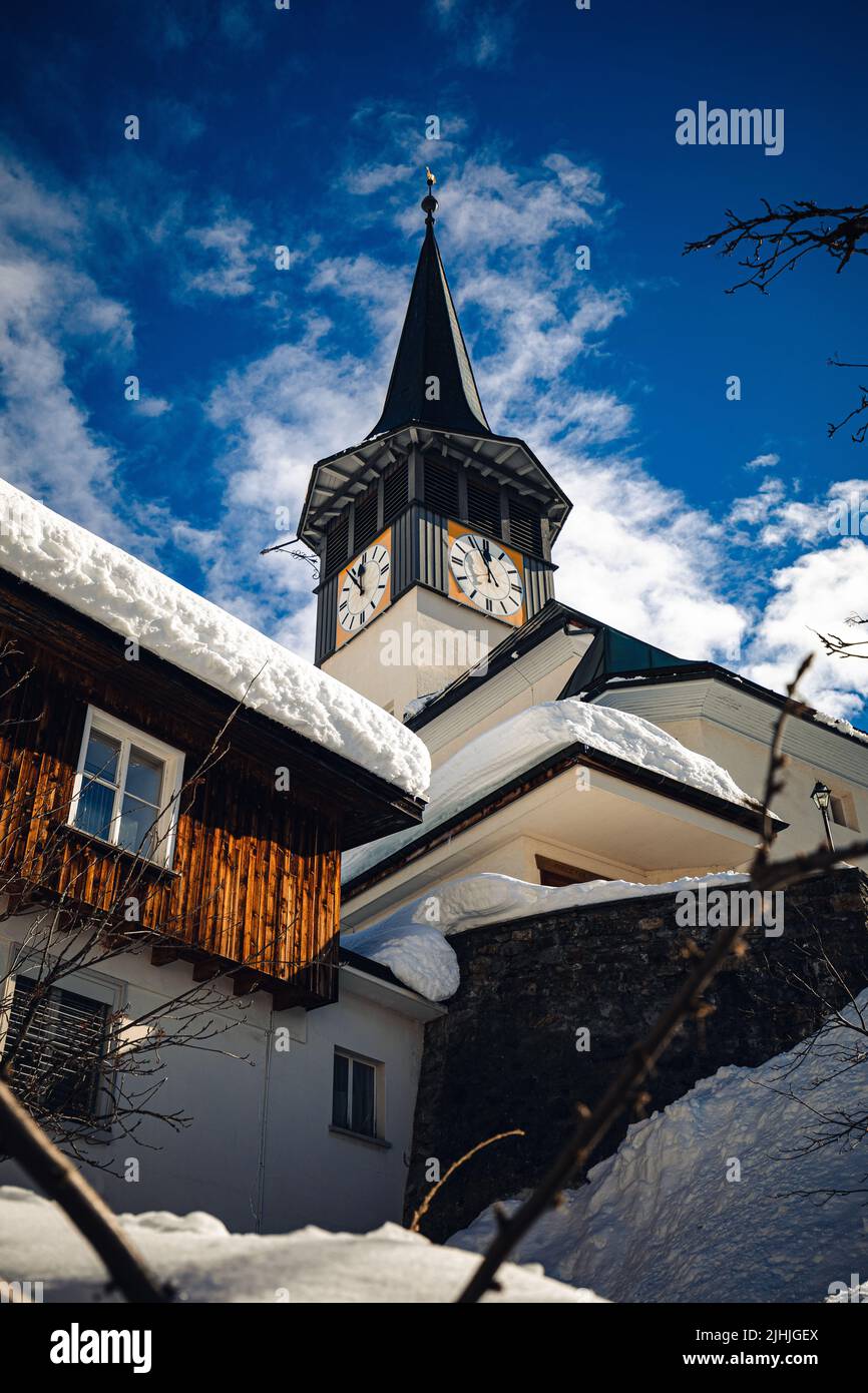 Hiver enneigé à Arosa, Suisse Banque D'Images