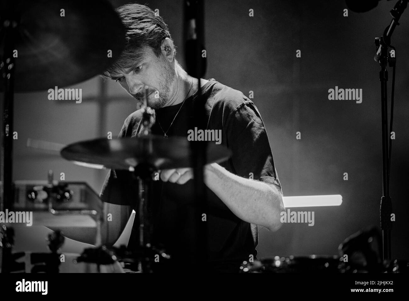 Rome, Italie. 18th juillet 2022. Tom Skinner, The Smile, batteur pendant le Smile live au Roma Summer Fest, concert de musique à Rome, Italie, 18 juillet 2022 crédit: Agence de photo indépendante/Alamy Live News Banque D'Images