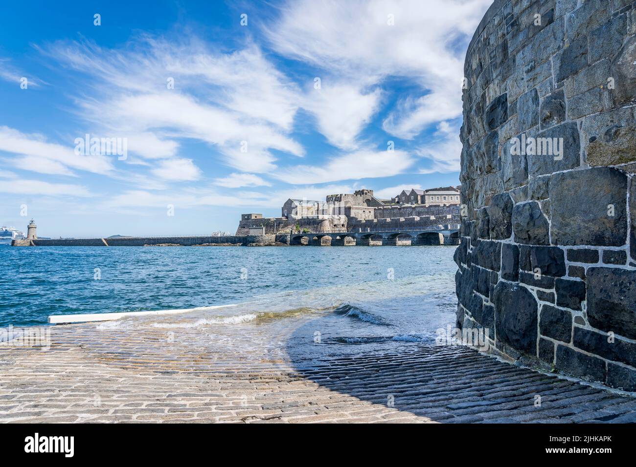 Château de Cornet, Port St Peter, Guernesey, île Channel, Royaume-Uni Banque D'Images