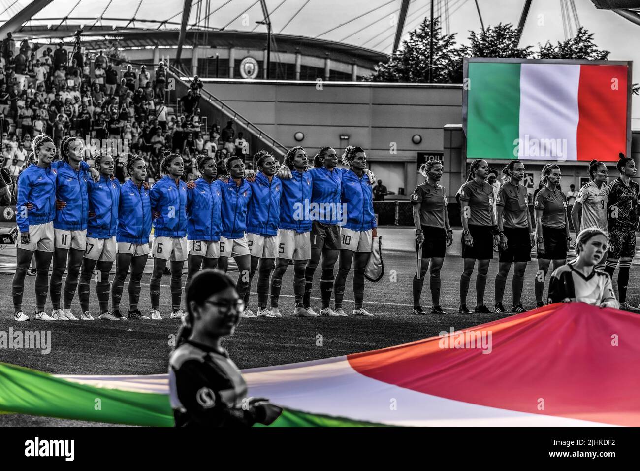 Team (Italy Women) lors du match des femmes de l'UEFA Euro England 2022 entre l'Italie 0-1 Belgique au stade de l'Académie de la ville de Manchester sur 18 juillet 2022 à Manchester, Angleterre. Credit: Maurizio Borsari/AFLO/Alay Live News Banque D'Images