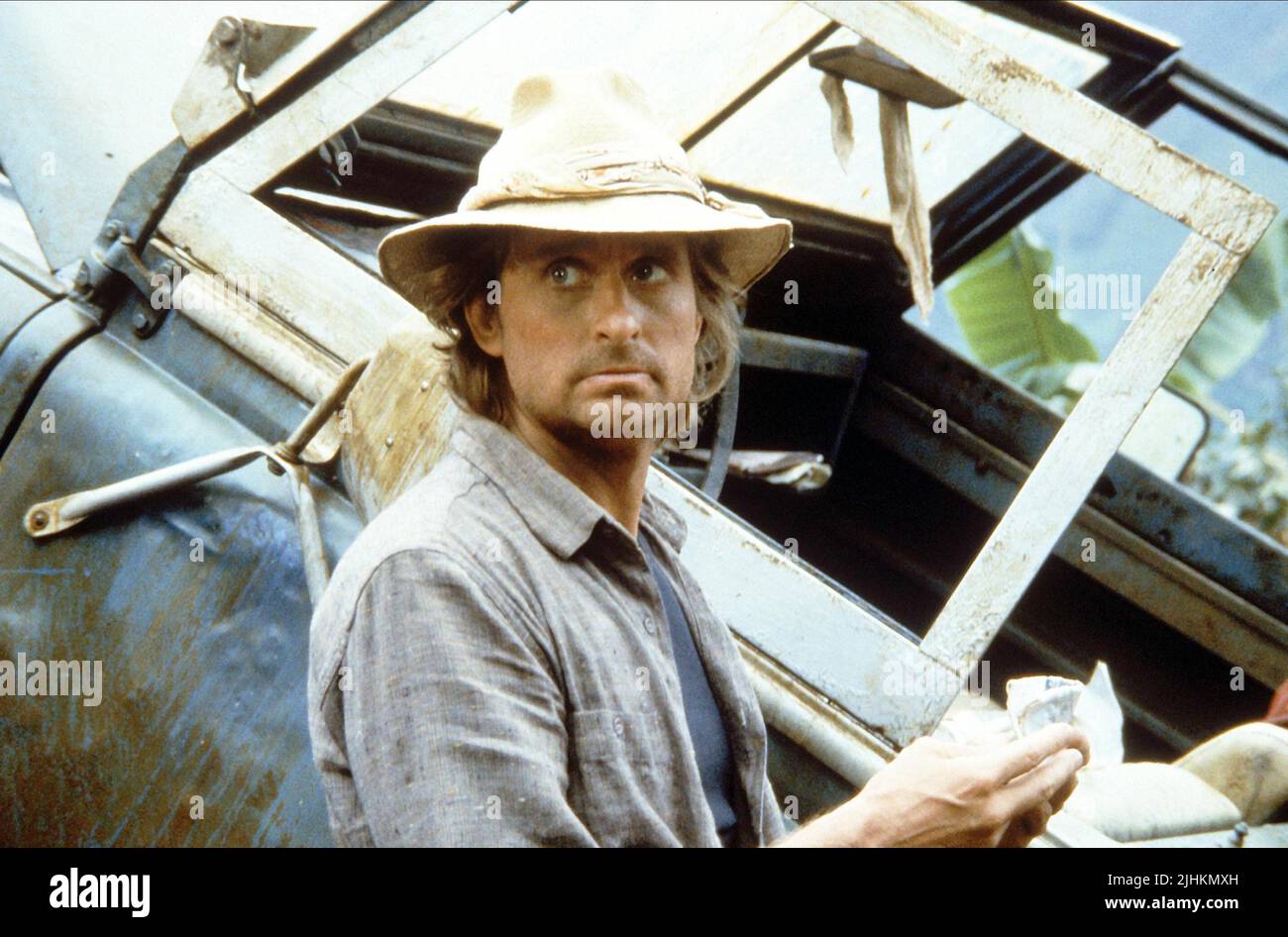 MICHAEL DOUGLAS, ROMANCING THE STONE, 1984 Banque D'Images