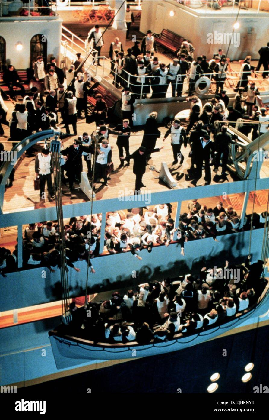 Scène de sauvetage, TITANIC, 1997 Banque D'Images