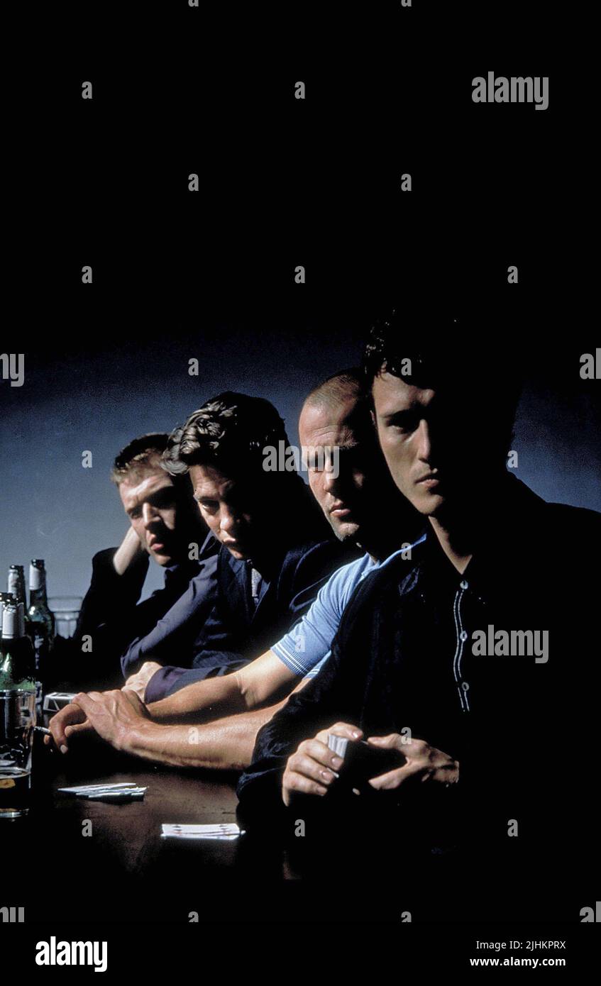 JASON FLEMYNG, DEXTER FLETCHER, Jason Statham, NICK MORAN, LOCK STOCK ET DEUX BARILS, 1998 Banque D'Images