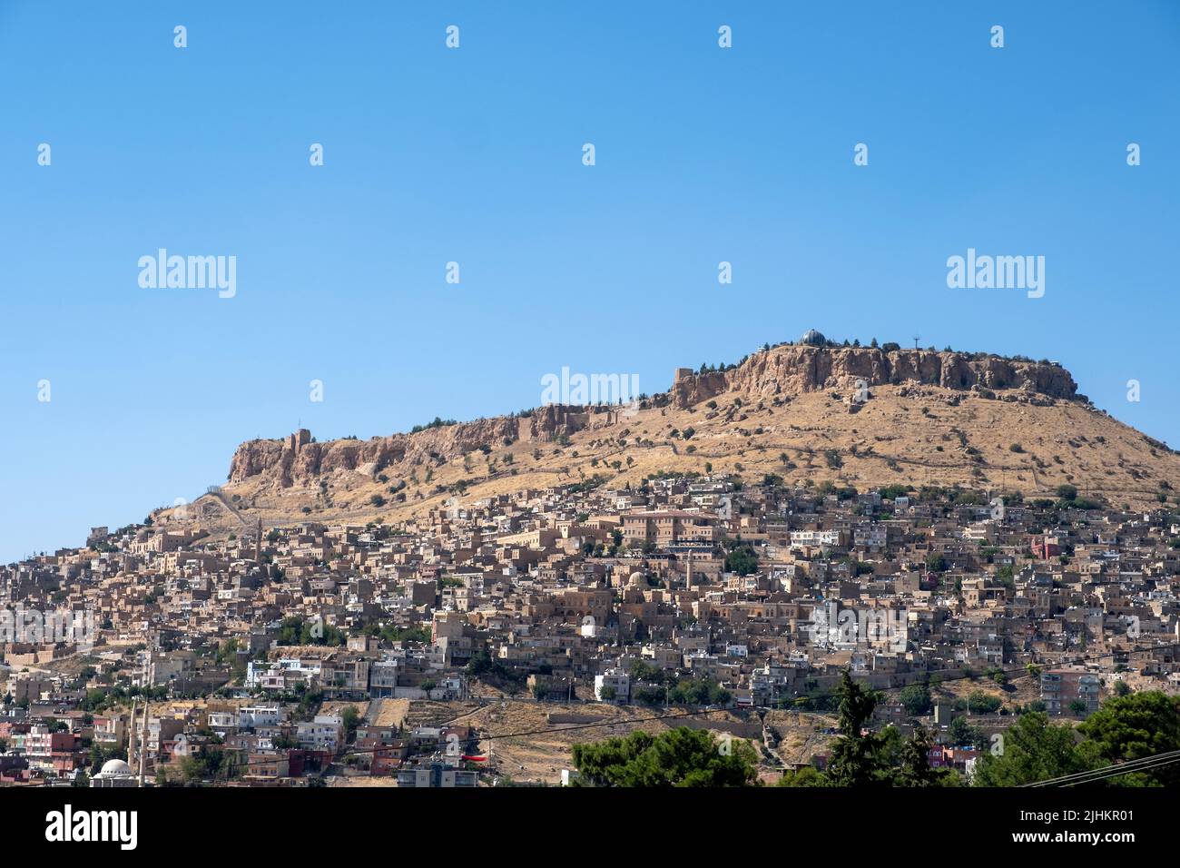 La vieille ville de Mardin à l'heure bleue du crépuscule - Mardin, Turquie Banque D'Images