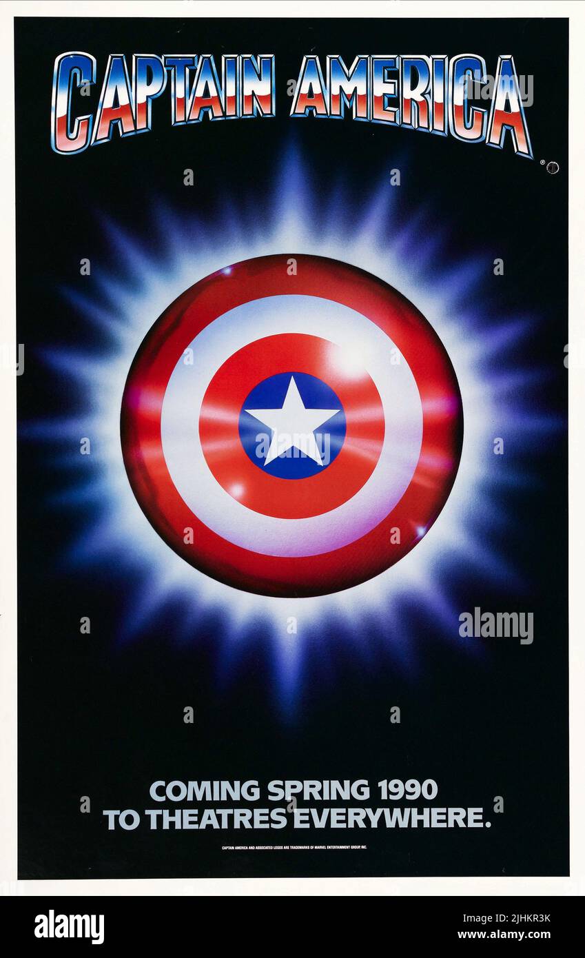 POSTER DE FILM, CAPTAIN AMERICA, 1990 Banque D'Images