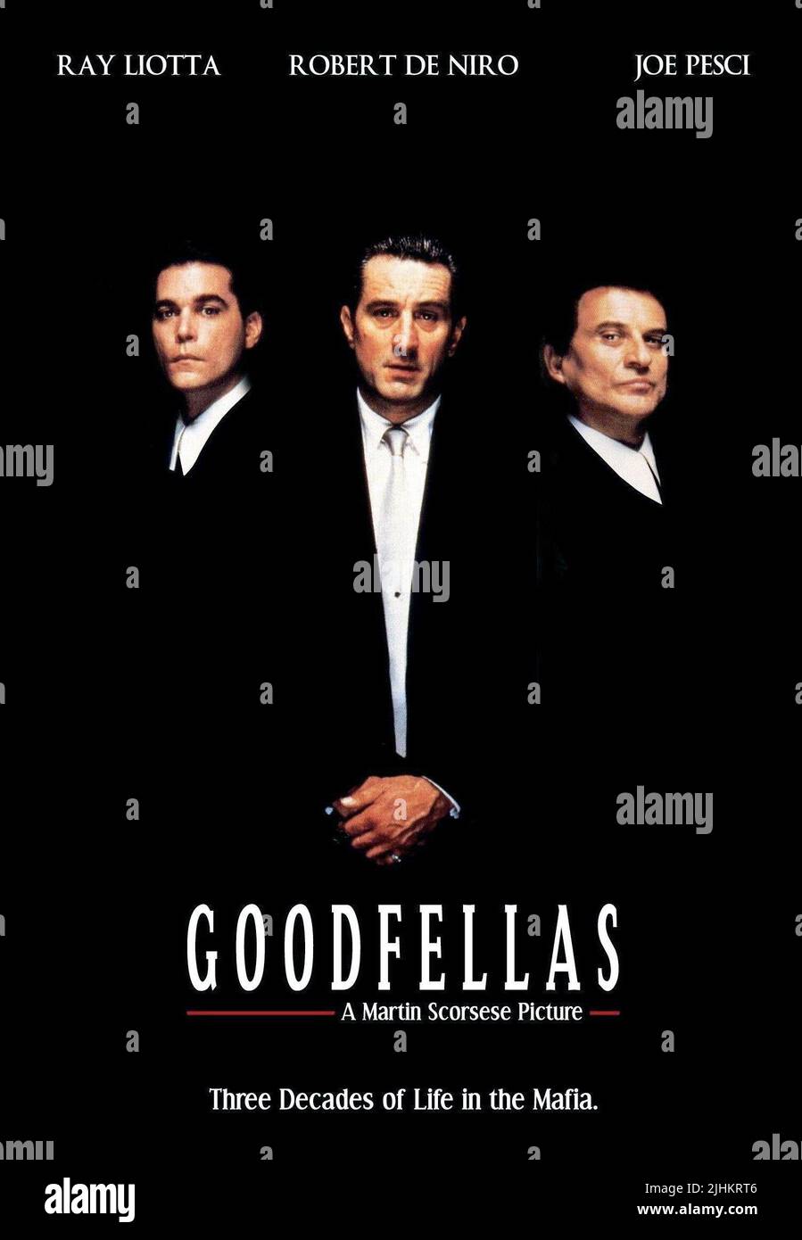 RAY LIOTTA, Robert De Niro, JOE PESCI, affiche les affranchis, 1990 Banque D'Images