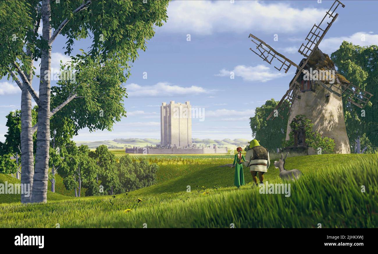 La princesse Fiona, Shrek, l'âne, shrek, 2001 Banque D'Images
