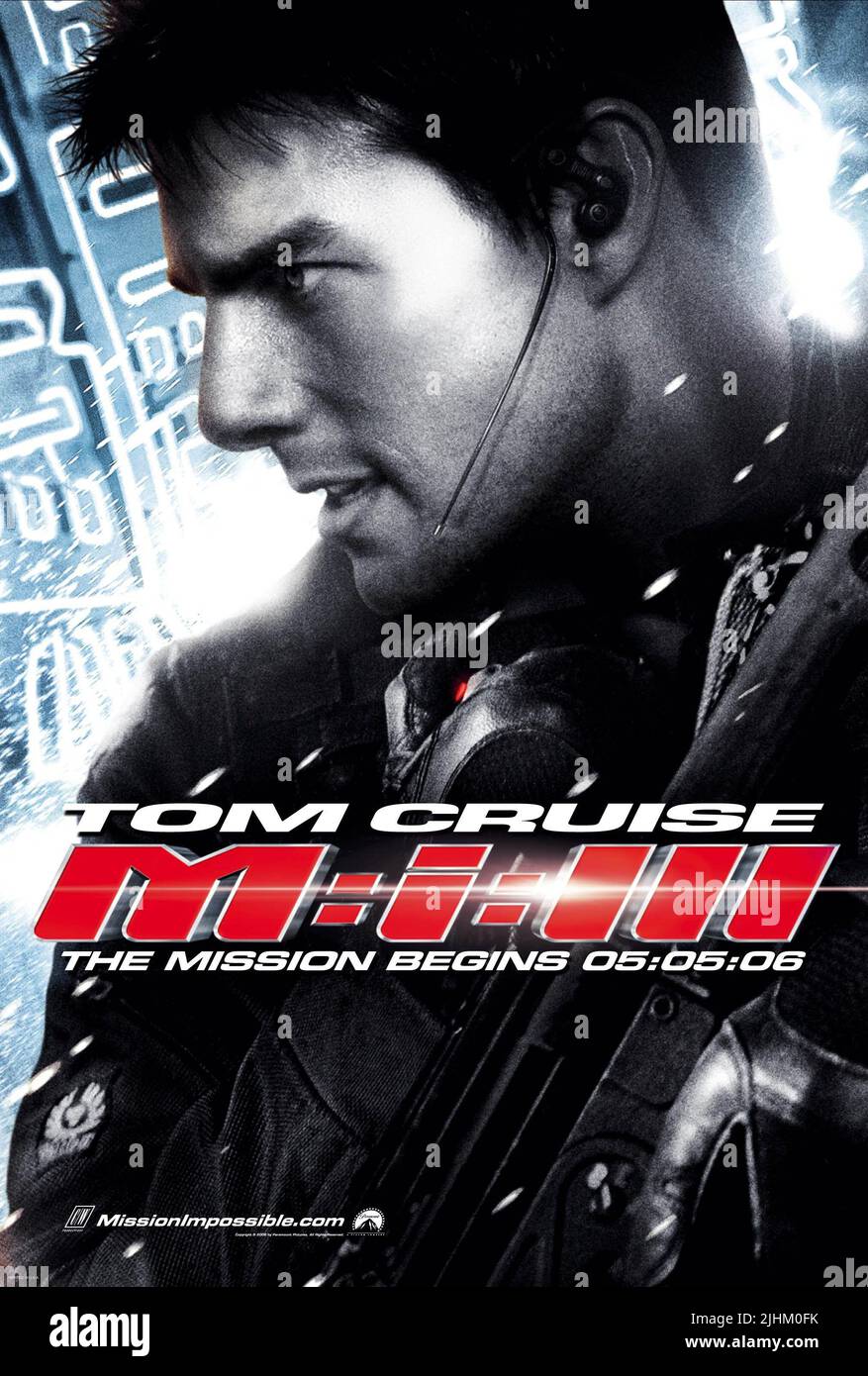 L'AFFICHE DE TOM CRUISE, MISSION : IMPOSSIBLE III, 2006 Banque D'Images