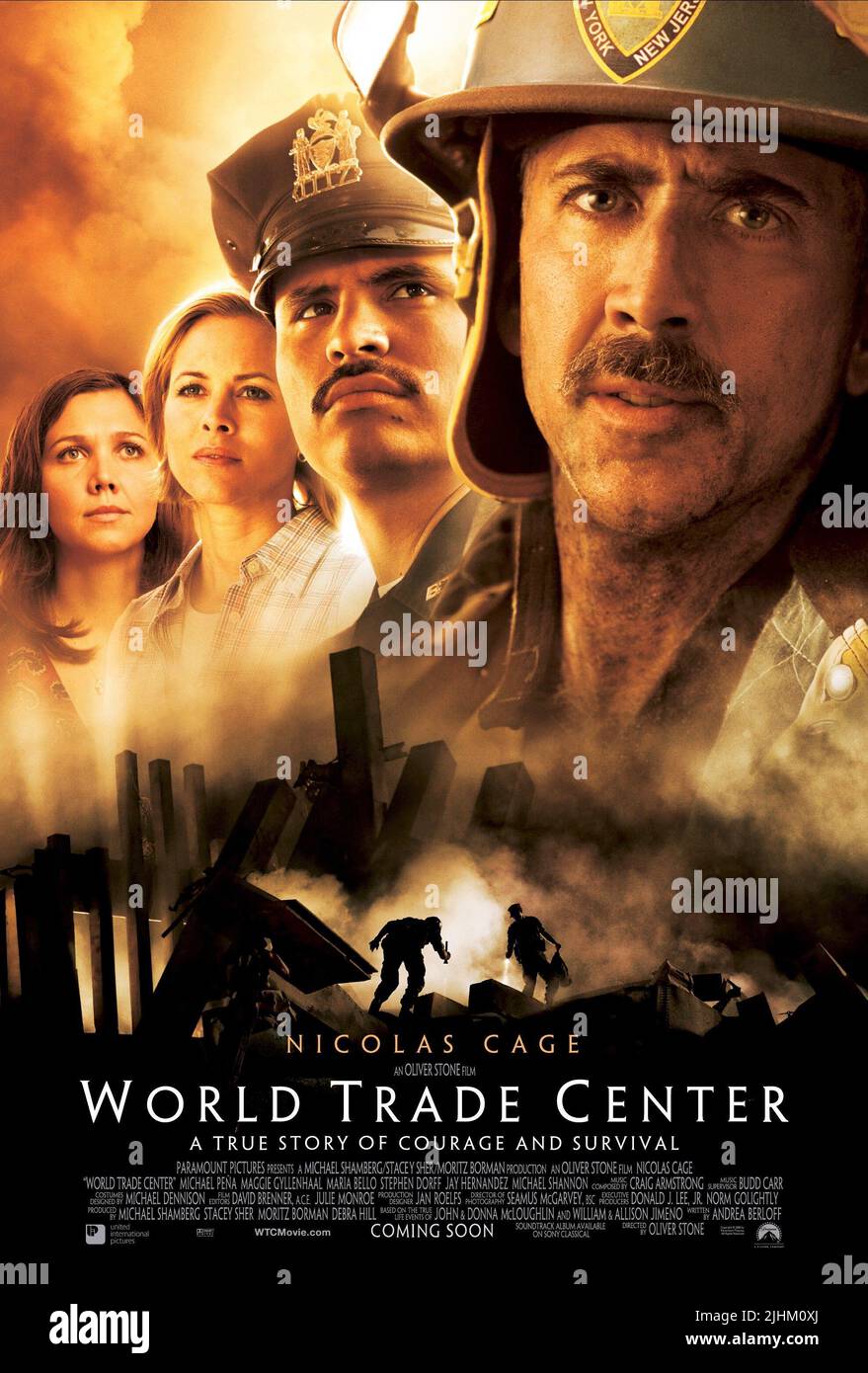 MAGGIE GYLLENHAAL, Maria Bello, MICHAEL PENA, NICOLAS CAGE, l'AFFICHE DE WORLD TRADE CENTER, 2006 Banque D'Images