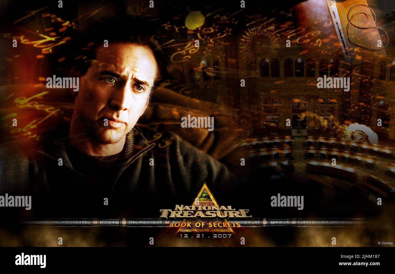 L'AFFICHE DE NICOLAS CAGE, TRÉSOR NATIONAL : LE LIVRE DES SECRETS, 2007 Banque D'Images