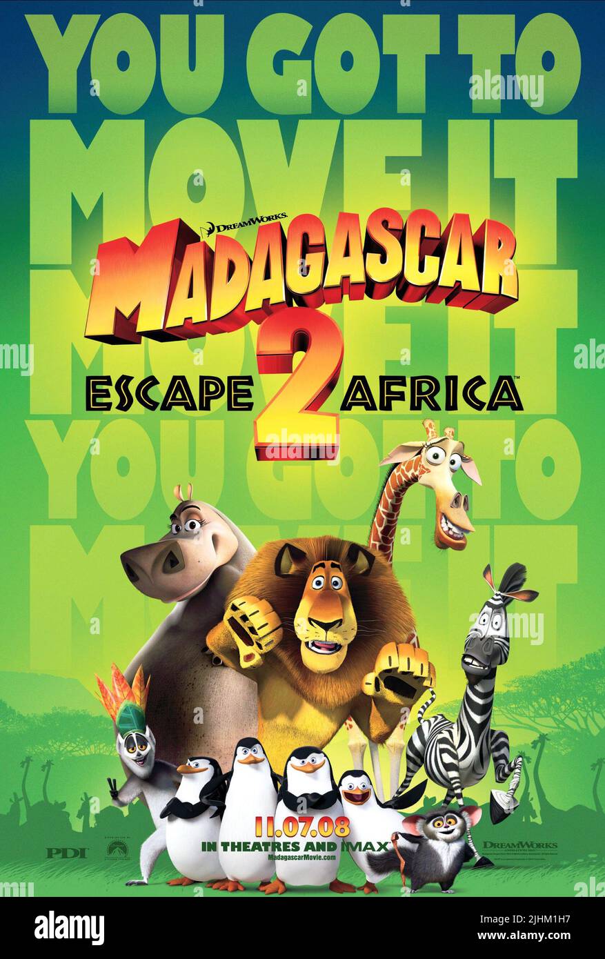 L'affiche de film, Madagascar : Escape 2 Africa, 2008 Banque D'Images