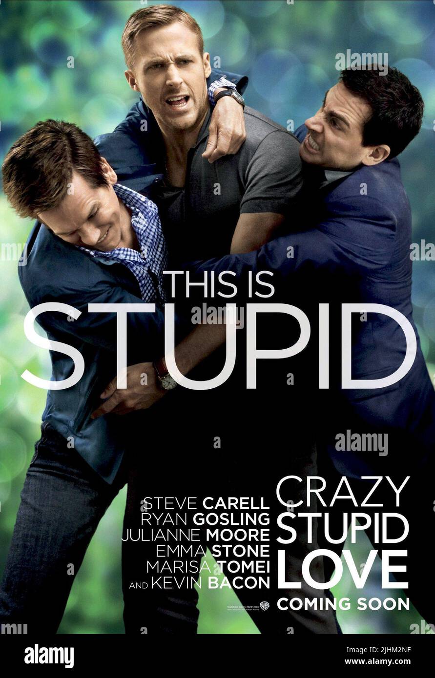 KEVIN BACON, Ryan Gosling, Steve Carell, l'AFFICHE DE CRAZY STUPID LOVE, 2011. Banque D'Images