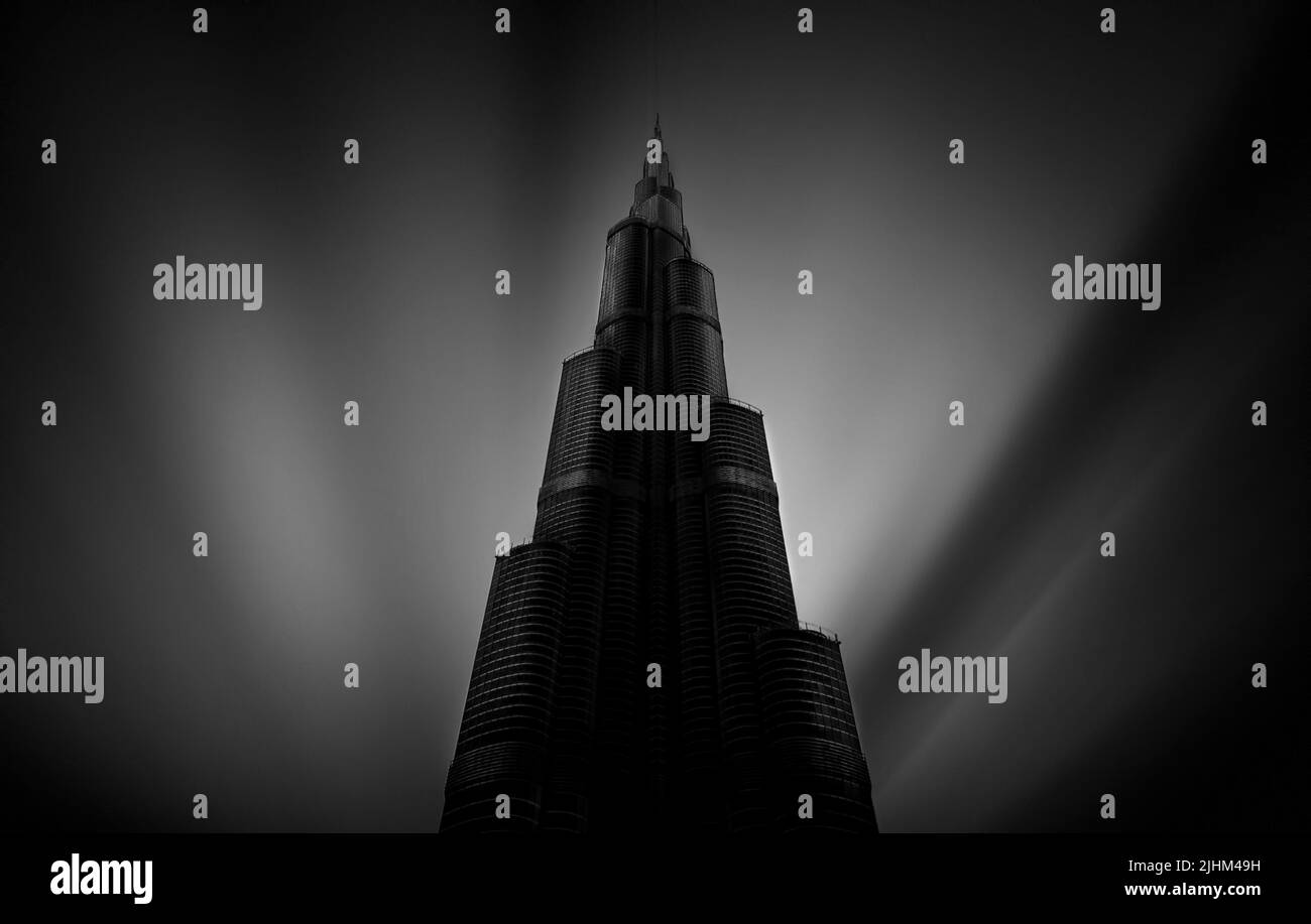 Vue magnifique sur Burj Khalifa et d'autres gratte-ciel de Dubaï, Dubaï, Émirats arabes Unis Banque D'Images