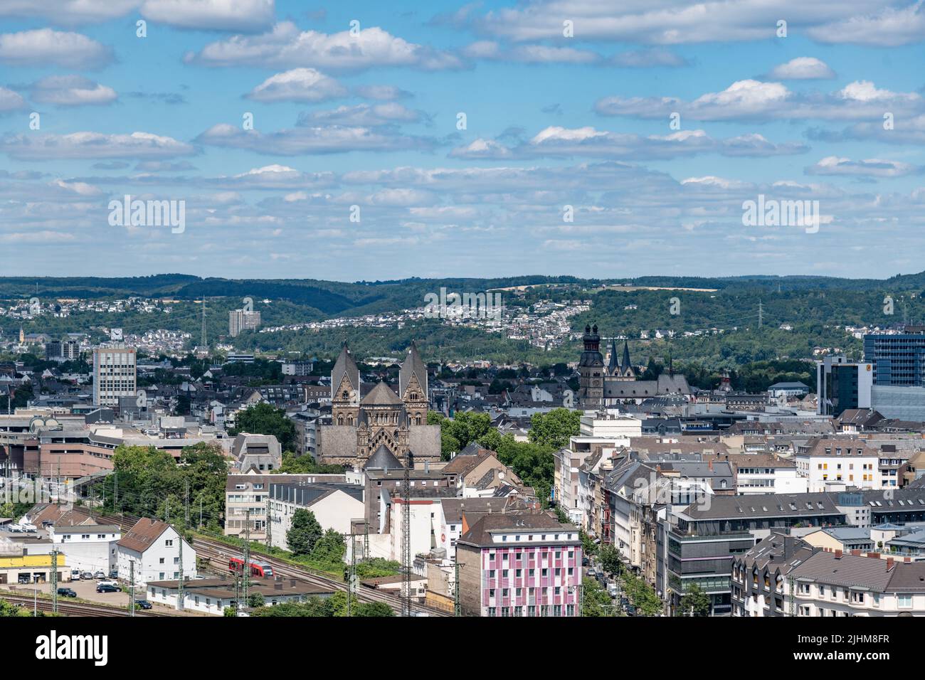 Ville de Koblenz à Rheinland Pfalz, Allemagne Banque D'Images