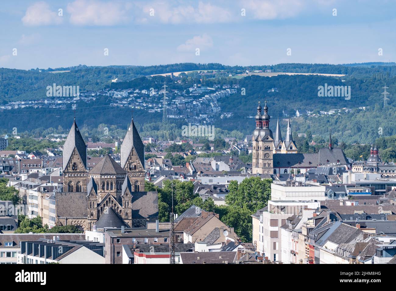 Ville de Koblenz à Rheinland Pfalz, Allemagne Banque D'Images