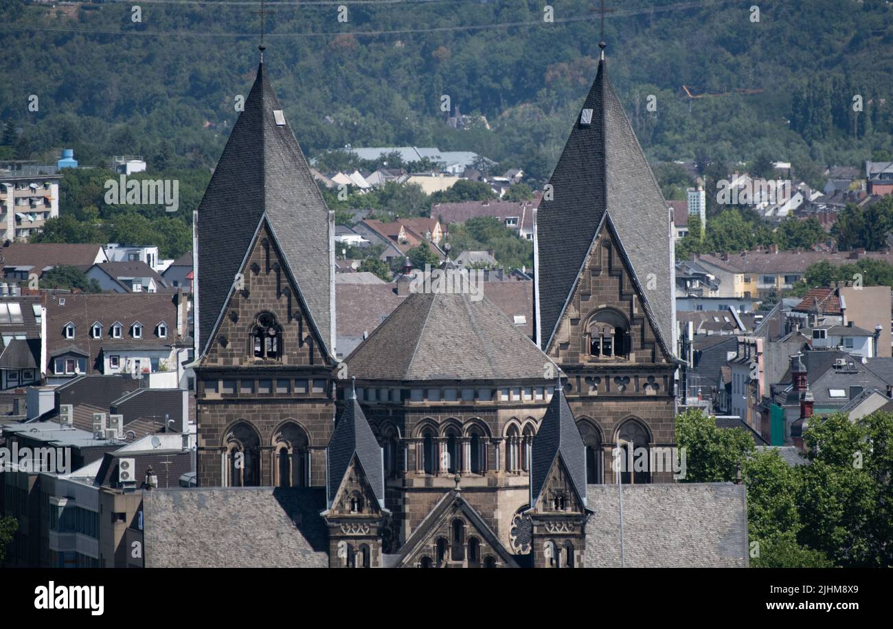 Ville de Koblenz à Rheinland Pfalz, Allemagne Banque D'Images