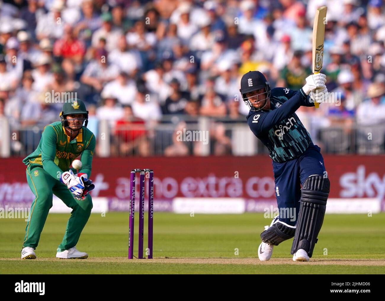 Jason Roy, en Angleterre, se chauve-souris lors du premier match international d'une journée au Seat unique Riverside, Chester-le-Street. Date de la photo: Mardi 19 juillet 2022. Banque D'Images