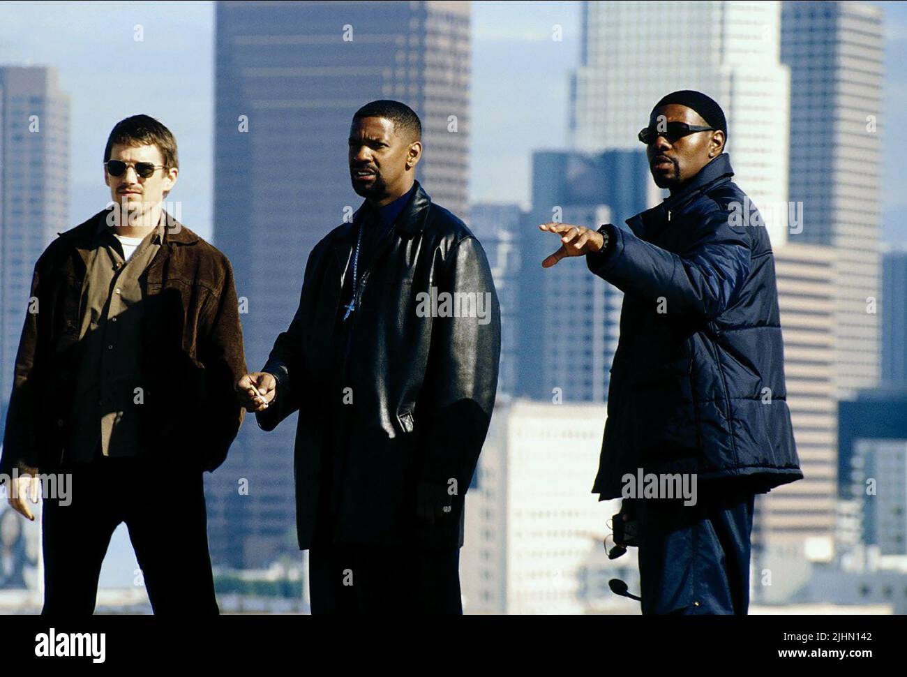 ETHAN HAWKE, Denzel Washington, Antoine Fuqua, journée de formation, 2001 Banque D'Images