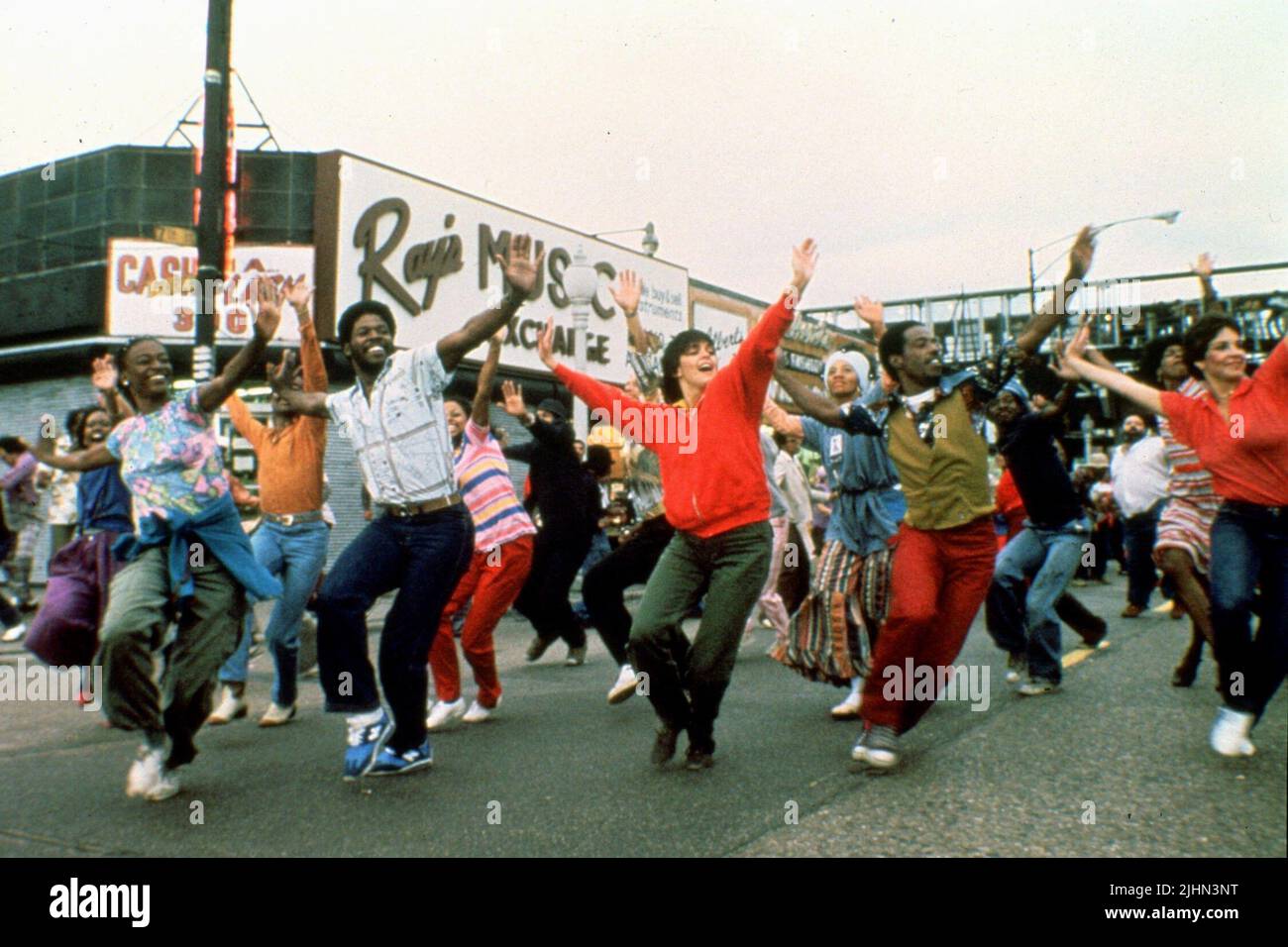 SCÈNE DE DANSE DE RUE, THE BLUES BROTHERS, 1980 Banque D'Images
